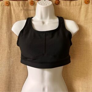 Athleta black removable cup sports bra back hook S/  M petite
